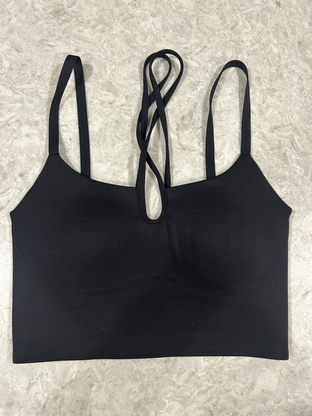 Aerie Offline Real Me Keyhole Hold Up Black Sports Bra Like New XXS